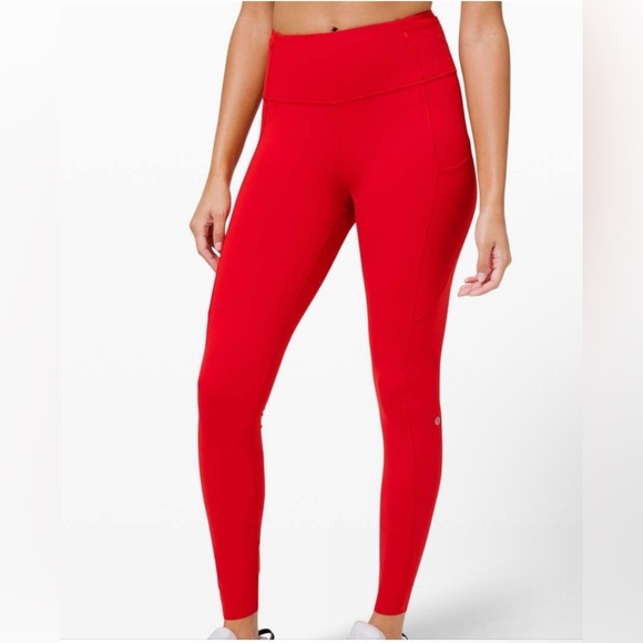 lululemon athletica Pants - Lululemon Fast & Free HR Tight 28” *Ref - Dark Red - Size 18